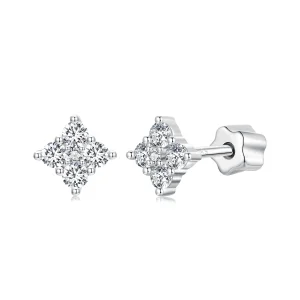 (image for) PANDORA Style Four-leaf clover moissanite earrings (with one certificate) - MSE056