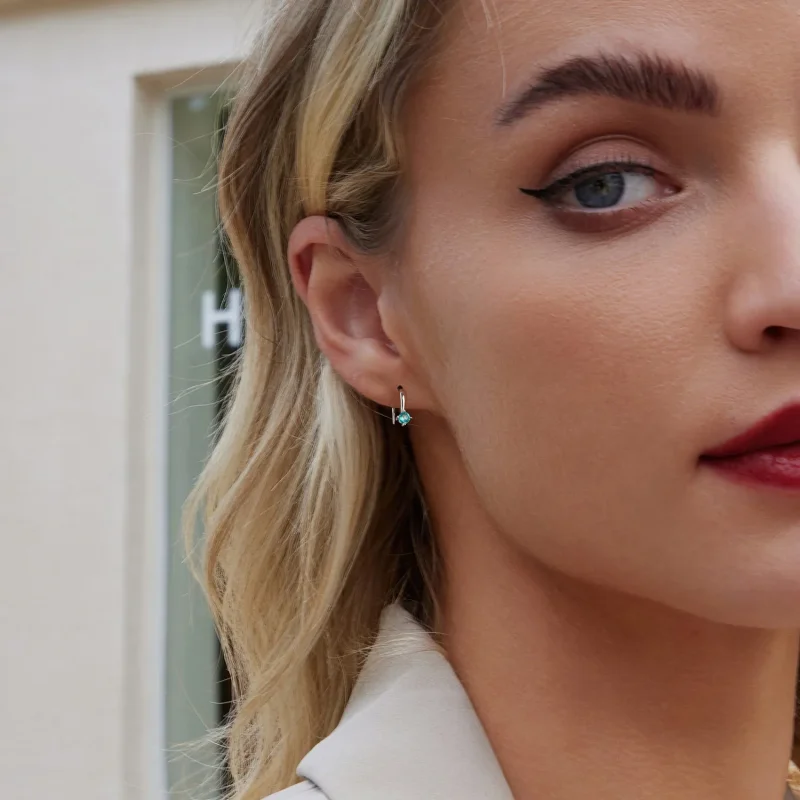 (image for) PANDORA Style Green ear hooks - BSE1029 - View 7