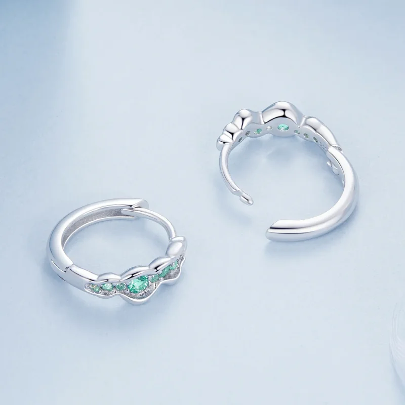 (image for) PANDORA Style Green Wave Earrings - BSE1034 - View 4