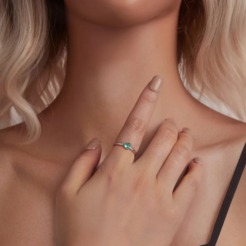 (image for) PANDORA Style Heart diamond pattern ring - BSR563 - View 6