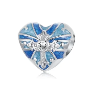 (image for) PANDORA Style Heart shaped cross charm - BSC1024