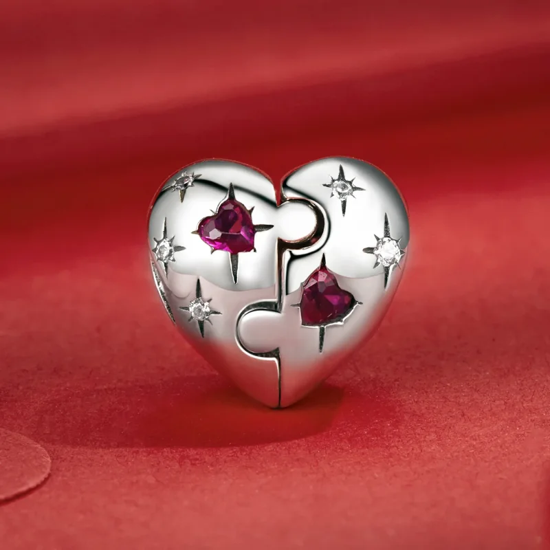 (image for) PANDORA Style Jigsaw heart charm - SCC2775 - View 2