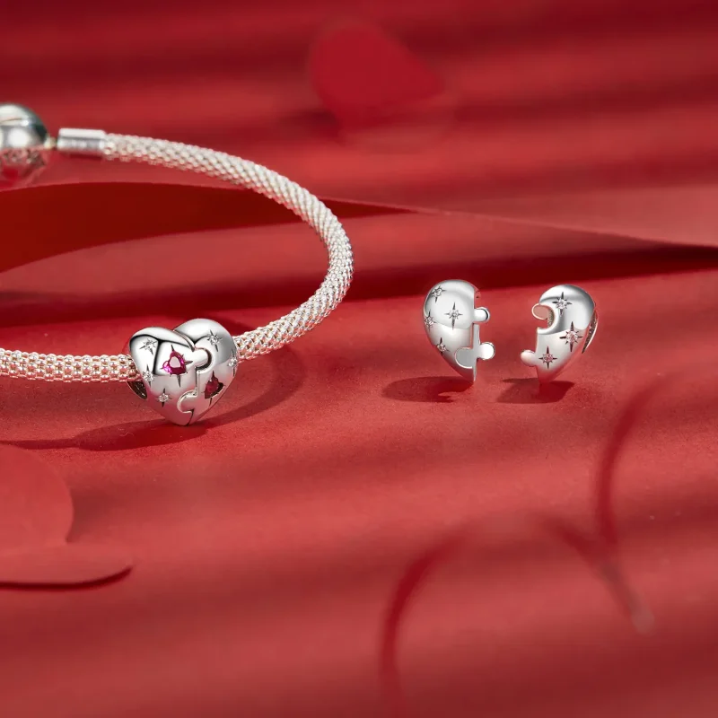 (image for) PANDORA Style Jigsaw heart charm - SCC2775 - View 4