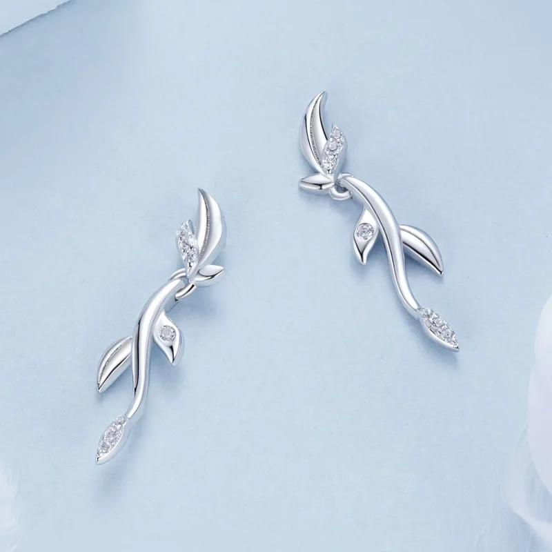 (image for) PANDORA Style Leaf earrings - BSE1025 - View 4