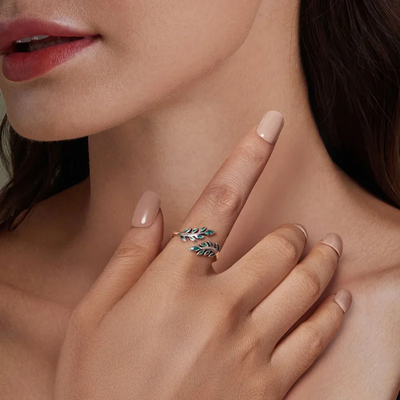 (image for) PANDORA Style Leaf Open Ring - BSR542-E - View 8