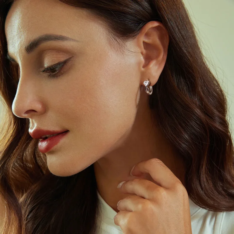 (image for) PANDORA Style Love Infinity Earrings - BSE1004 - View 8