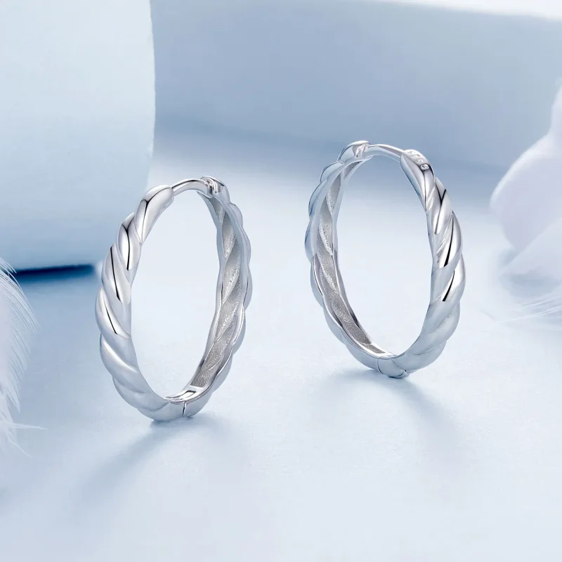 (image for) PANDORA Style Metallic twist earrings - BSE1024-L - View 3