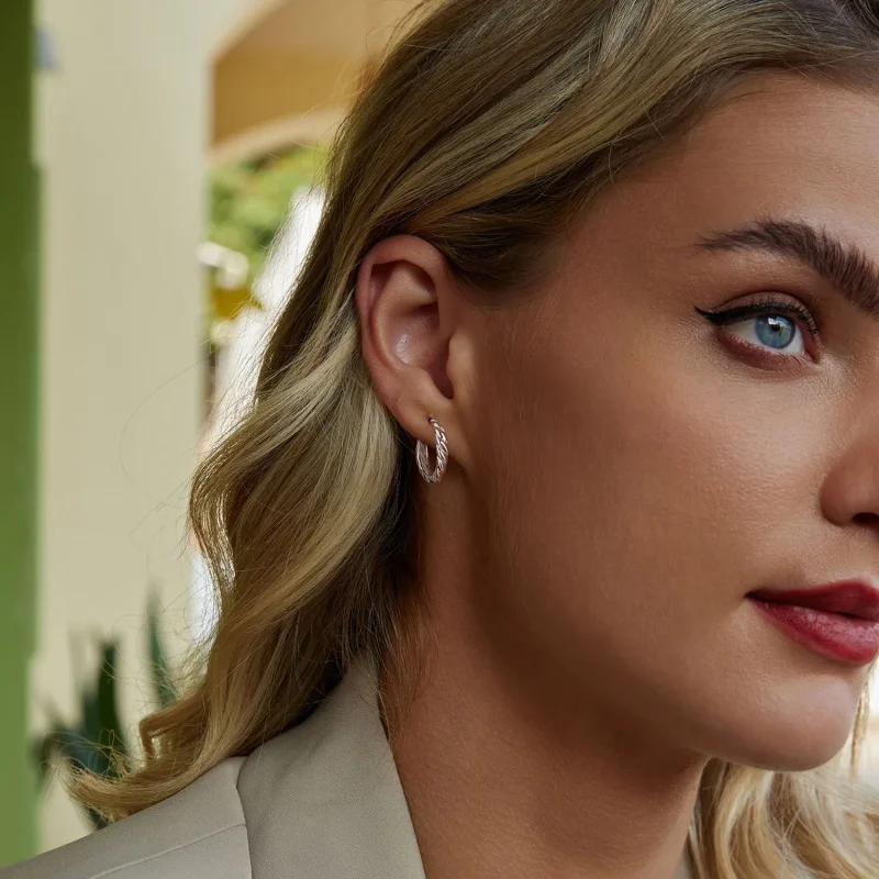 (image for) PANDORA Style Metallic twist earrings - BSE1024-M - View 7