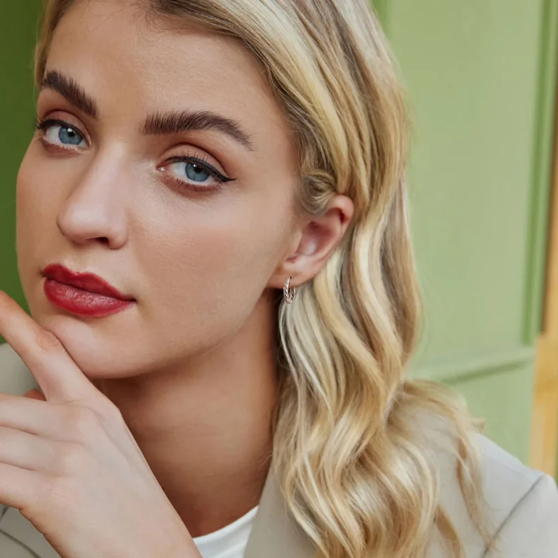 (image for) PANDORA Style Metallic twist earrings - BSE1024-S - View 8