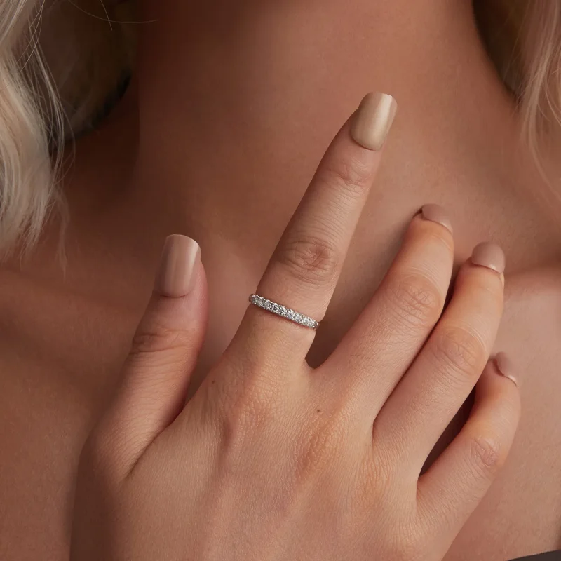 (image for) PANDORA Style Moissanite Textured Ring (One Certificate) - MSR052 - View 4