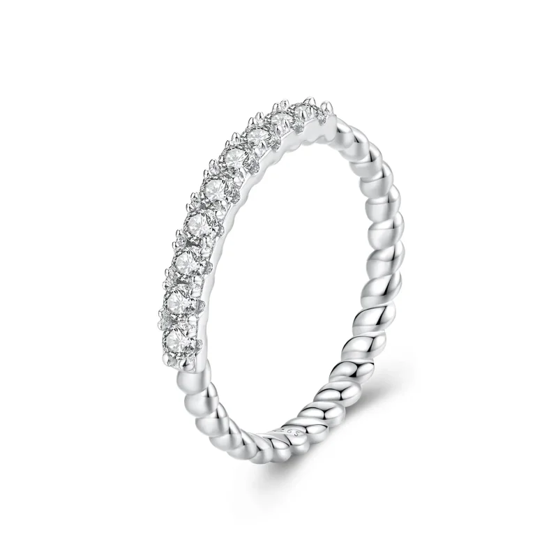 (image for) PANDORA Style Moissanite Textured Ring (One Certificate) - MSR052 - Product Image