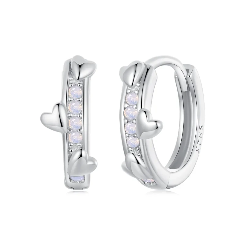 (image for) PANDORA Style Pink Heart Earrings - BSE1018 - Product Image