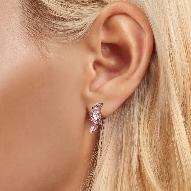 (image for) PANDORA Style Pink Parrot Earrings - BSE1005 - View 6