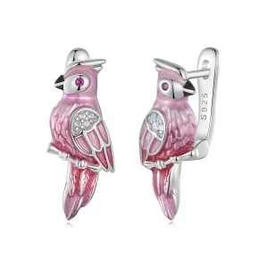 (image for) PANDORA Style Pink Parrot Earrings - BSE1005