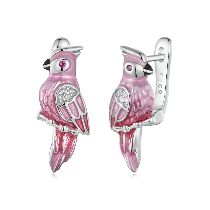 (image for) PANDORA Style Pink Parrot Earrings - BSE1005 - Product Image