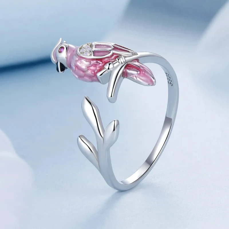 (image for) PANDORA Style Pink Parrot Open Ring - BSR551-E - View 2