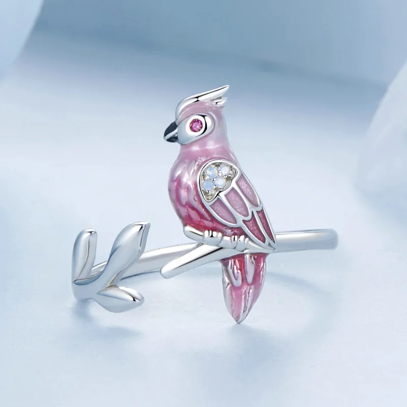 (image for) PANDORA Style Pink Parrot Open Ring - BSR551-E - View 3