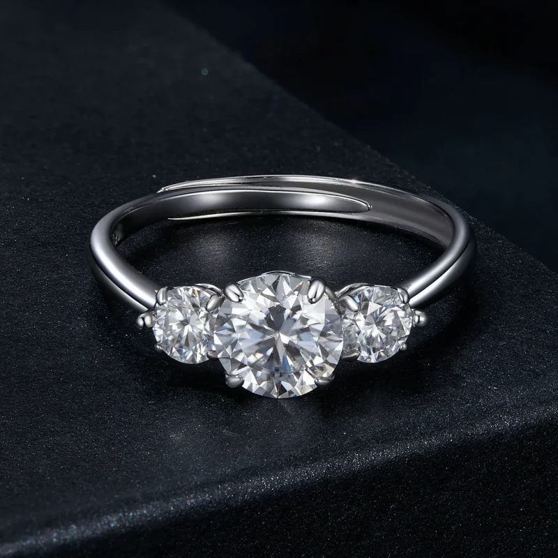 (image for) PANDORA Style Romantic 1ct Moissanite ring (with one certificate) - MSR051-E - View 3