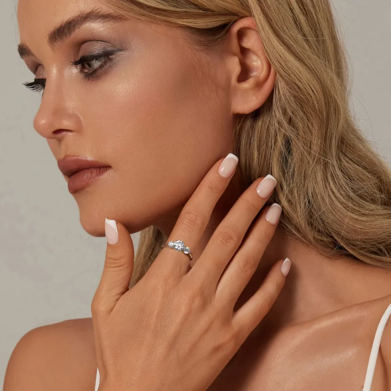 (image for) PANDORA Style Romantic 1ct Moissanite ring (with one certificate) - MSR051-E - View 6