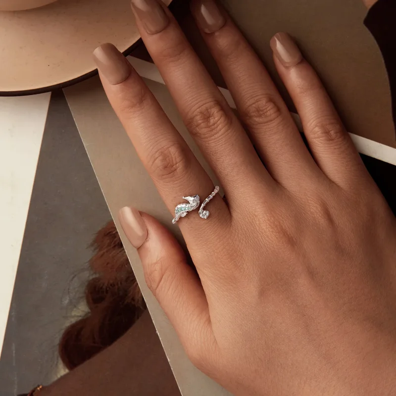 (image for) PANDORA Style Seahorse Open Ring - BSR559-E - View 4