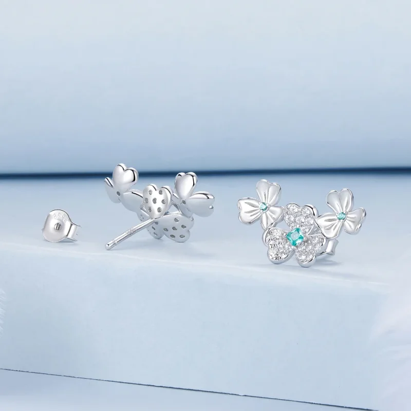 (image for) PANDORA Style Shamrock earrings - BSE1026 - View 2