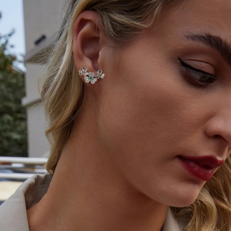 (image for) PANDORA Style Shamrock earrings - BSE1026 - View 7