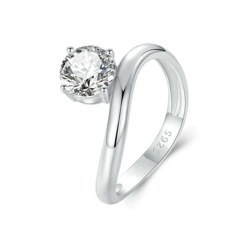 (image for) PANDORA Style Simple 1ct Moissanite ring (with one certificate) - MSR050 - Product Image