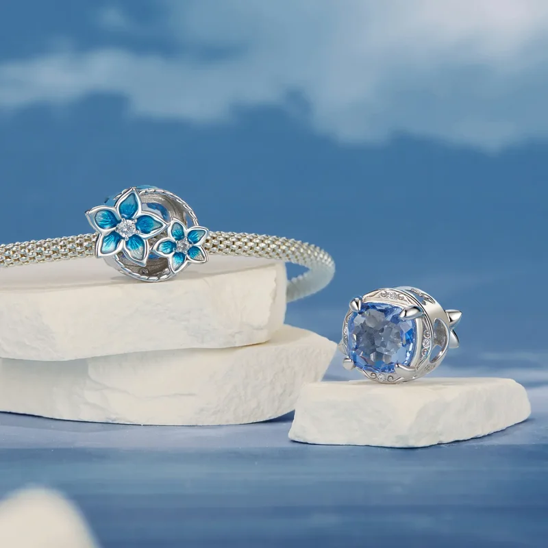 (image for) PANDORA Style Small delphinium flower charm - BSC1029 - View 4