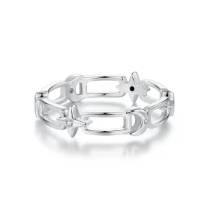 (image for) PANDORA Style Star and Moon Chain Ring - SCR1043