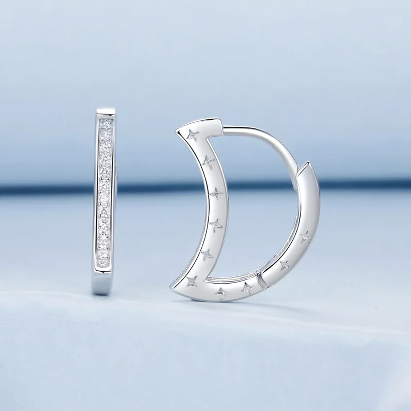 (image for) PANDORA Style Star and Moon Earrings - BSE1031 - View 2