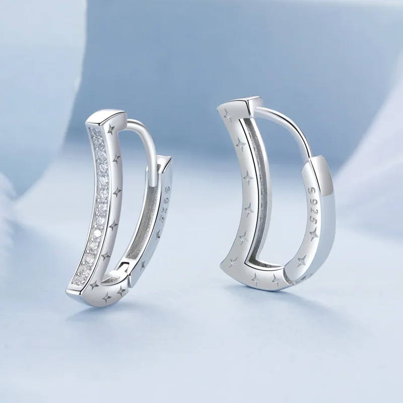 (image for) PANDORA Style Star and Moon Earrings - BSE1031 - View 3