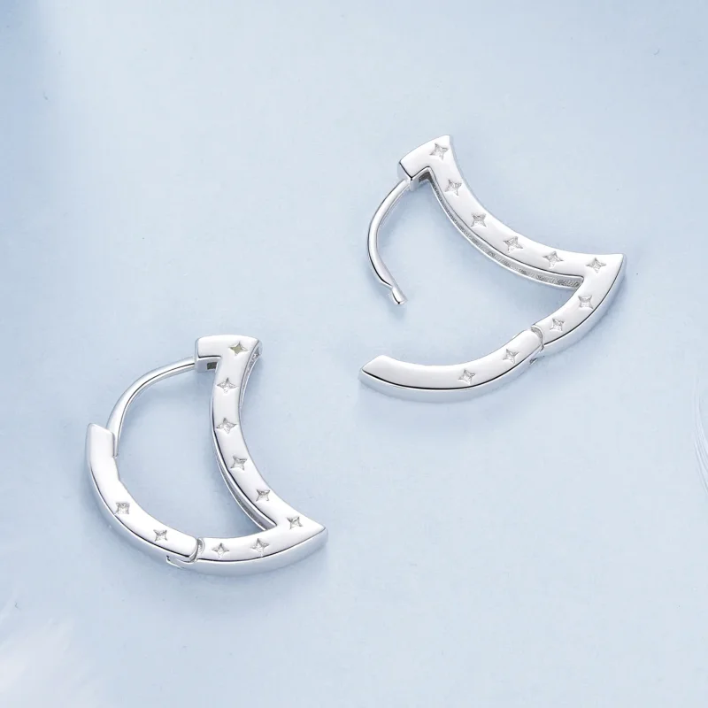 (image for) PANDORA Style Star and Moon Earrings - BSE1031 - View 4