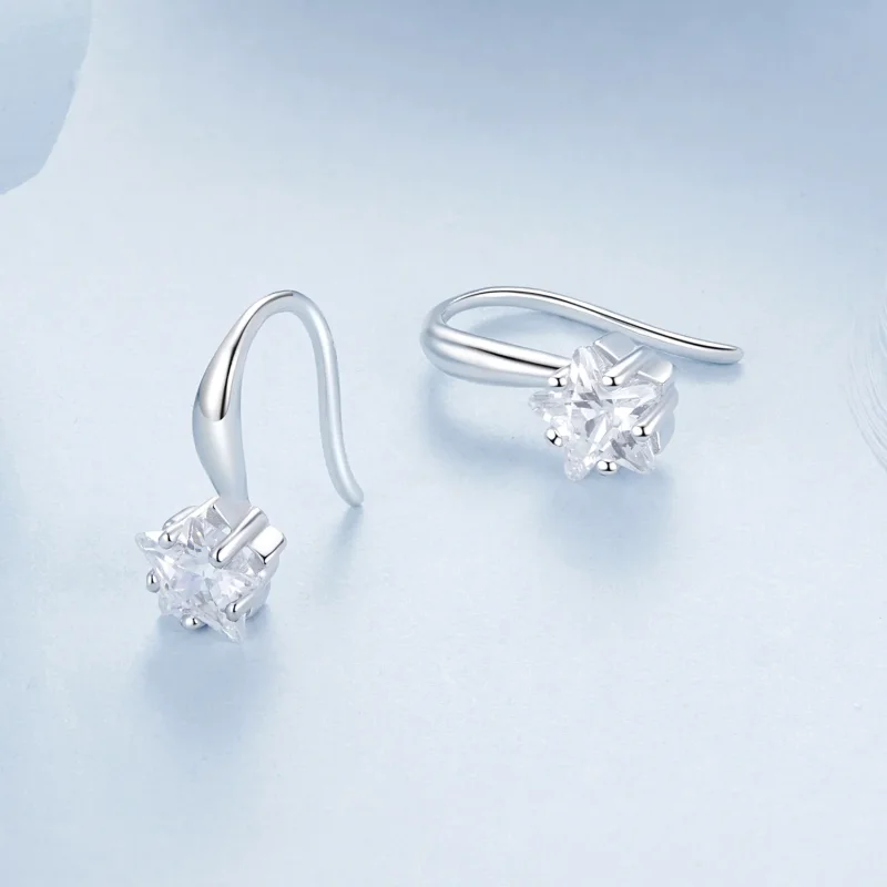 (image for) PANDORA Style Star Ear Hooks - BSE1028 - View 3