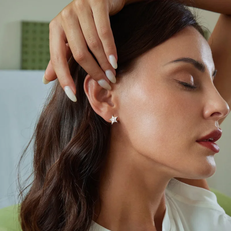 (image for) PANDORA Style Star sparkle earrings - BSE1009 - View 7