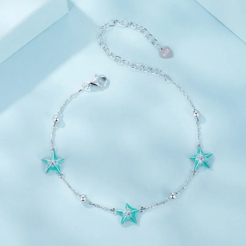 (image for) PANDORA Style Starfish Teal Bracelet - SCB276 - View 3