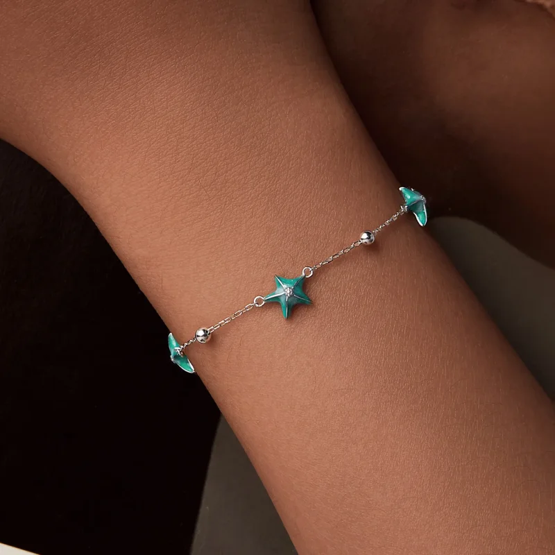 (image for) PANDORA Style Starfish Teal Bracelet - SCB276 - View 7