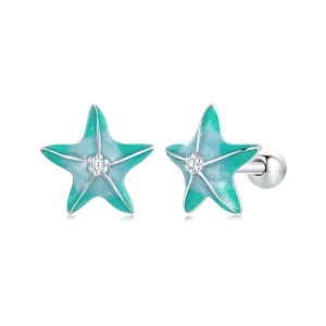 (image for) PANDORA Style Starfish Teal Stud Earrings - SCE1747