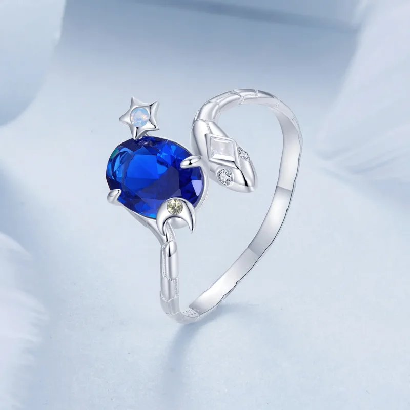 (image for) PANDORA Style Star-Moon Snake Ring - BSR557 - View 2