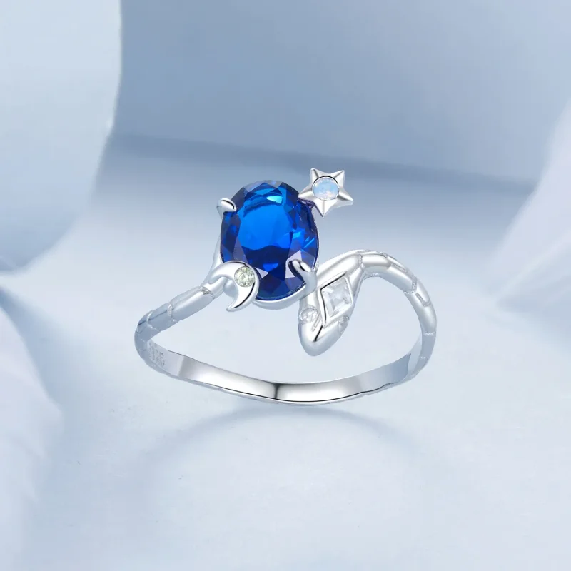 (image for) PANDORA Style Star-Moon Snake Ring - BSR557 - View 3