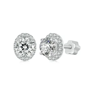 (image for) PANDORA Style Starry Moissanite 0.5ct earrings (two certificates) - MSE054