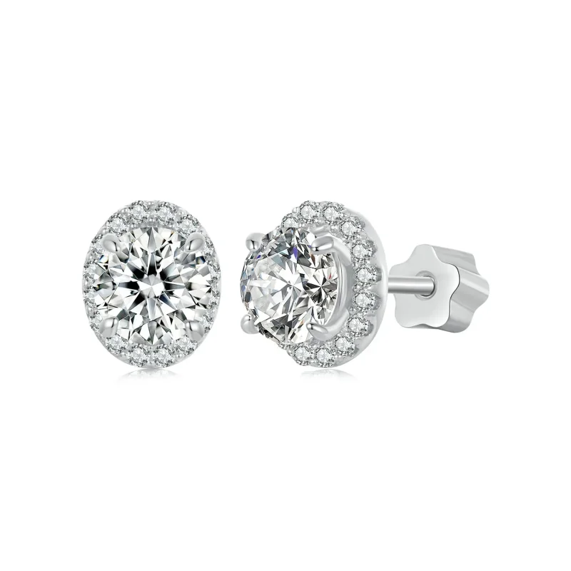 (image for) PANDORA Style Starry Moissanite 0.5ct earrings (two certificates) - MSE054 - Product Image