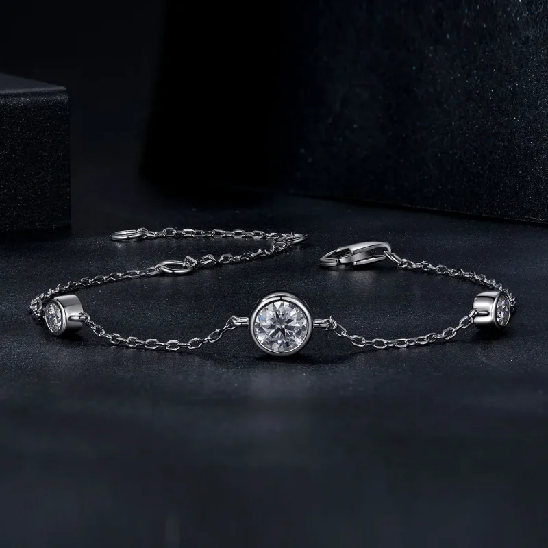 (image for) PANDORA Style Starry Moissanite Bracelet (with one certificate) - MSB018 - View 3
