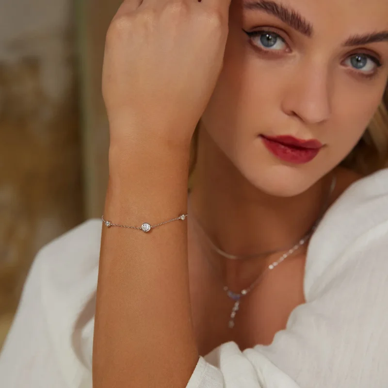 (image for) PANDORA Style Starry Moissanite Bracelet (with one certificate) - MSB018 - View 6