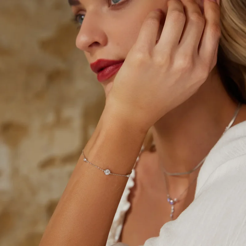 (image for) PANDORA Style Starry Moissanite Bracelet (with one certificate) - MSB018 - View 7