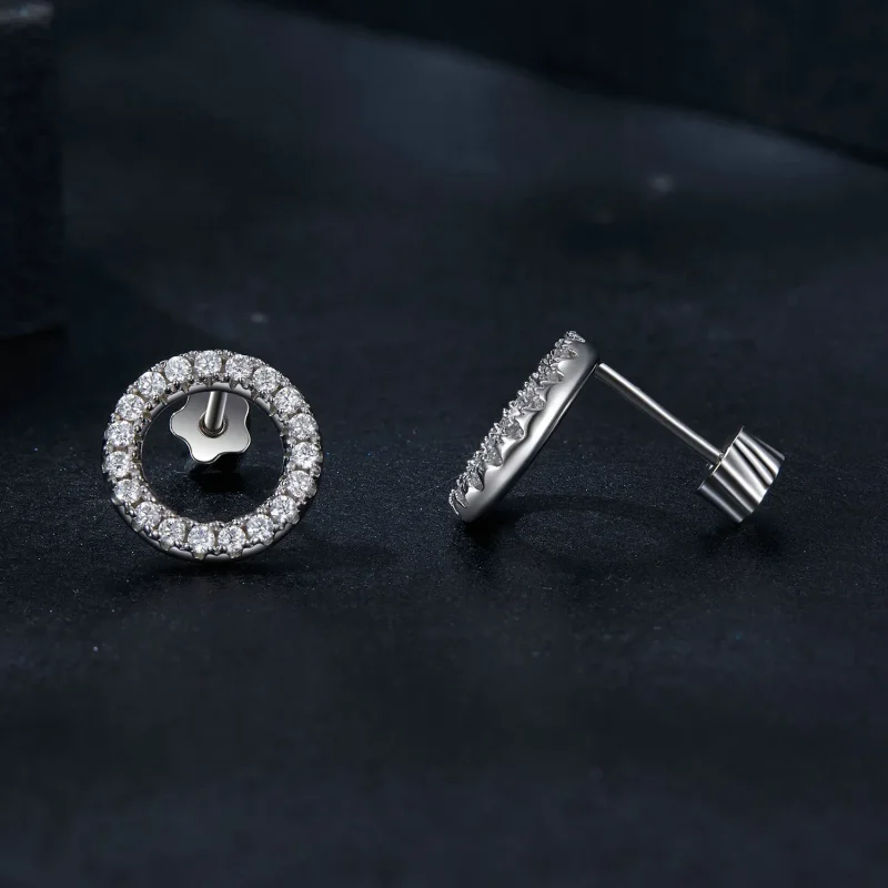 (image for) PANDORA Style Starry Night Moissanite 0.013ct Earrings (Two Certificates) - MSE0 - View 4