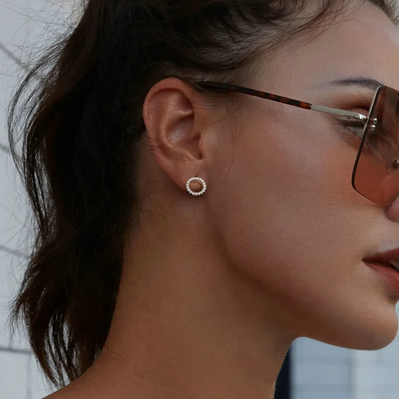 (image for) PANDORA Style Starry Night Moissanite 0.013ct Earrings (Two Certificates) - MSE0 - View 7