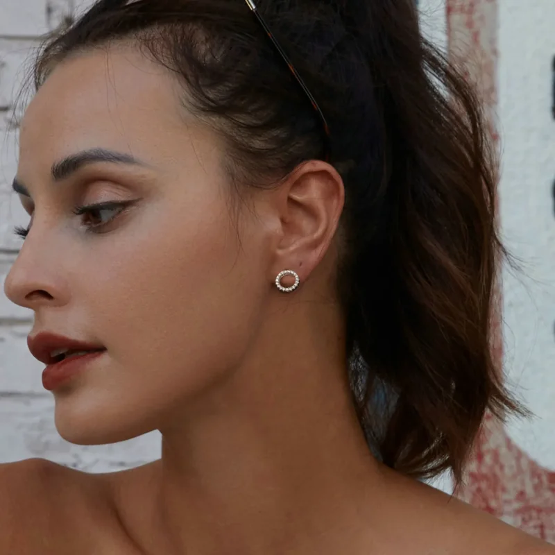 (image for) PANDORA Style Starry Night Moissanite 0.013ct Earrings (Two Certificates) - MSE0 - View 8