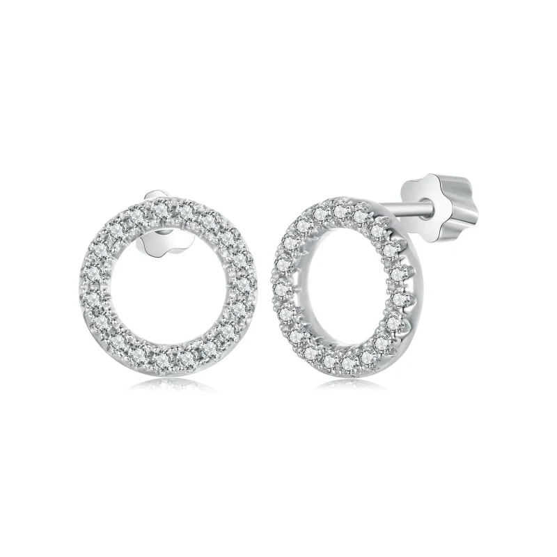 (image for) PANDORA Style Starry Night Moissanite 0.013ct Earrings (Two Certificates) - MSE055 - Product Image
