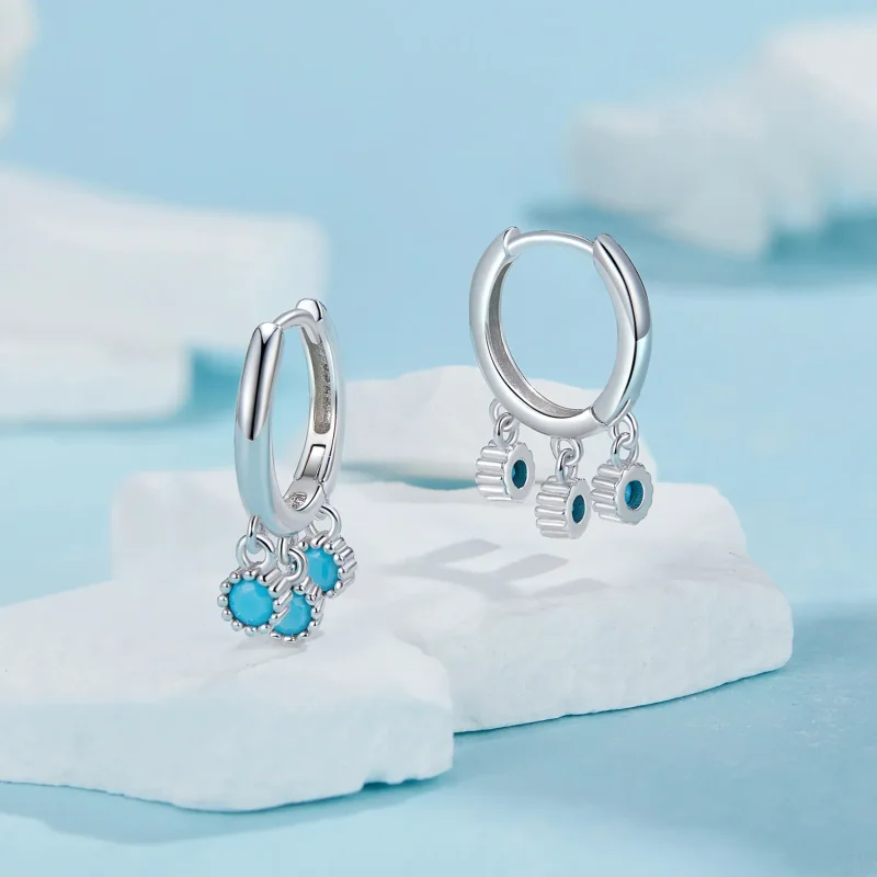 (image for) PANDORA Style Turquoise earrings - BSE1019 - View 3