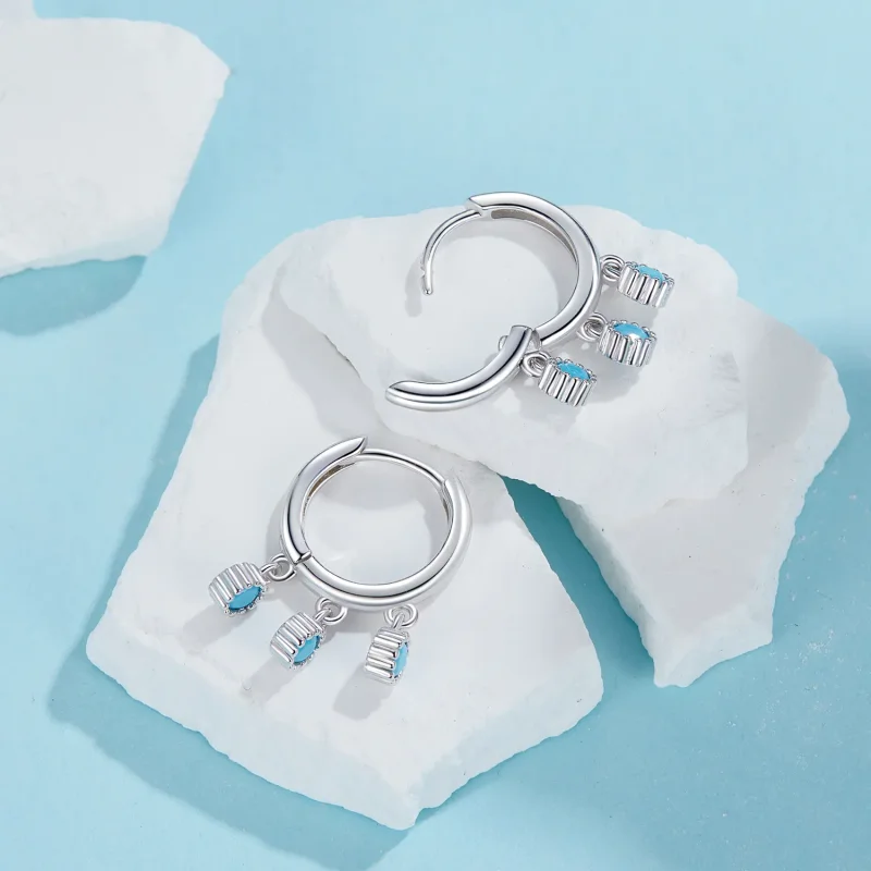 (image for) PANDORA Style Turquoise earrings - BSE1019 - View 4